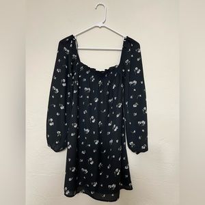 Abercrombie & Fitch Square Neck Peasant Sleeve Mini Dress